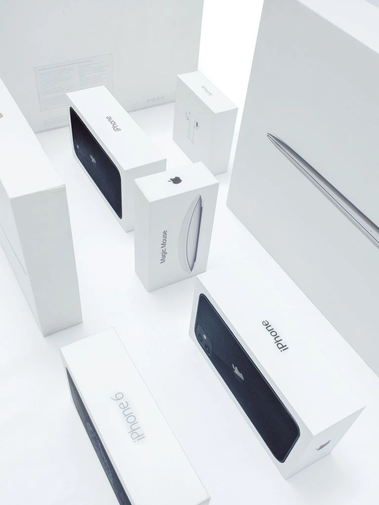Flat lay of modern tech accessories