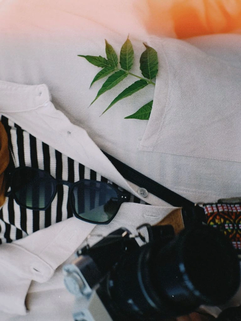 Travel essentials still life